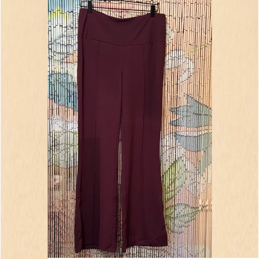 Janie Bryant From The Set, Contour Seamed Ponte Bootcut Pants, Burgundy, Large